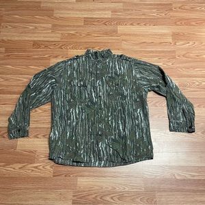Vintage Sports A Field Men’s Hunting Shirt Button-Down Large Camo Green Outdoors